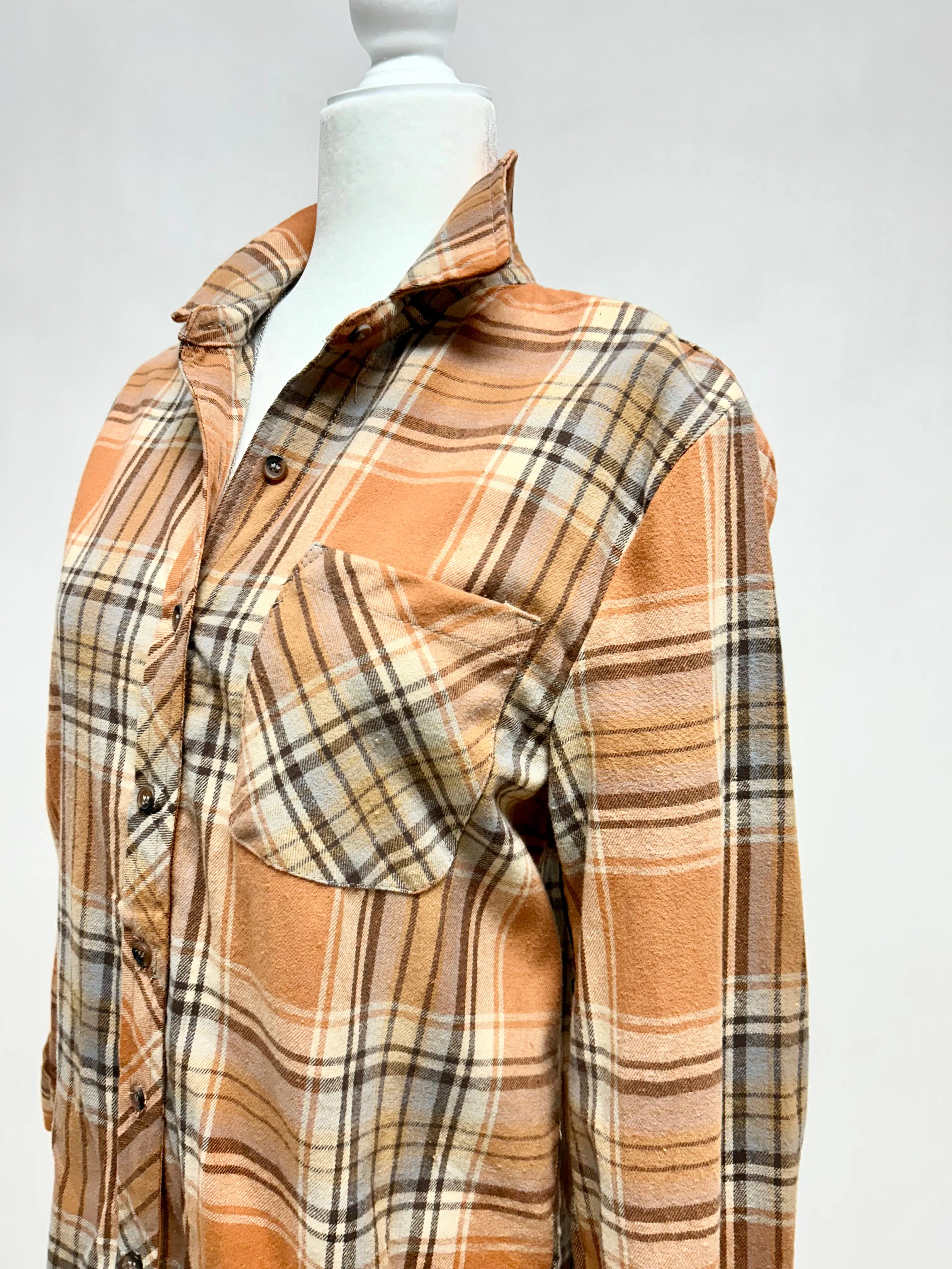 Pumpkin Taupe Plaid Shirt