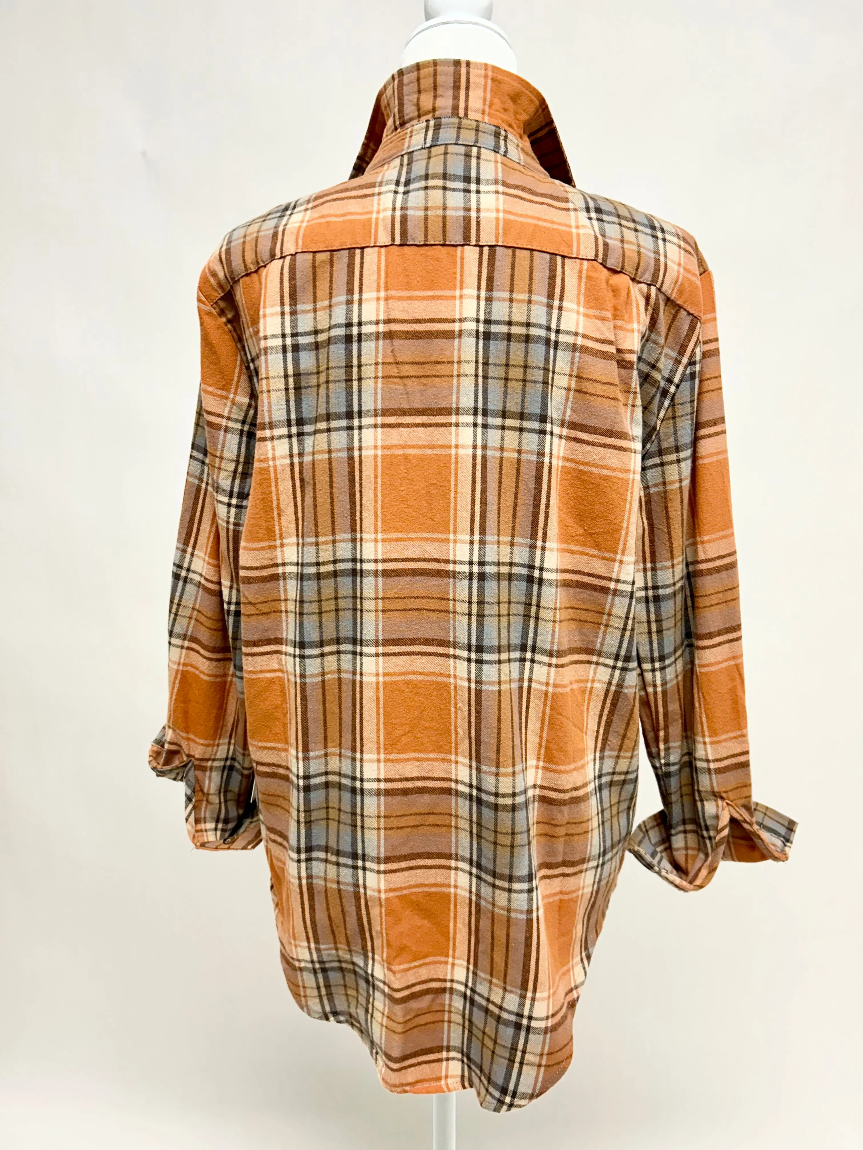 Pumpkin Taupe Plaid Shirt