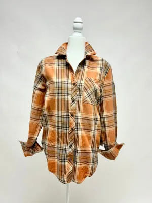Pumpkin Taupe Plaid Shirt