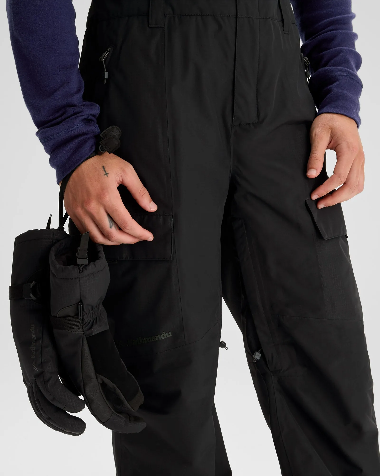 PWDR-Days Men's Insulated Snow Gloves - Black Stingray