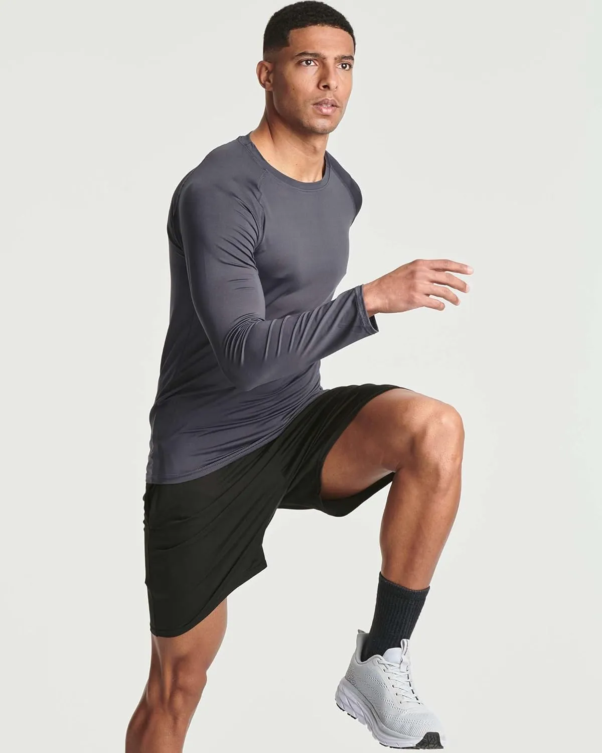 Real Essentials 4 Pack: Men's Compression Long-Sleeve T-Shirt Athletic Cold Weather Baselayer (Available in Big & Tall)