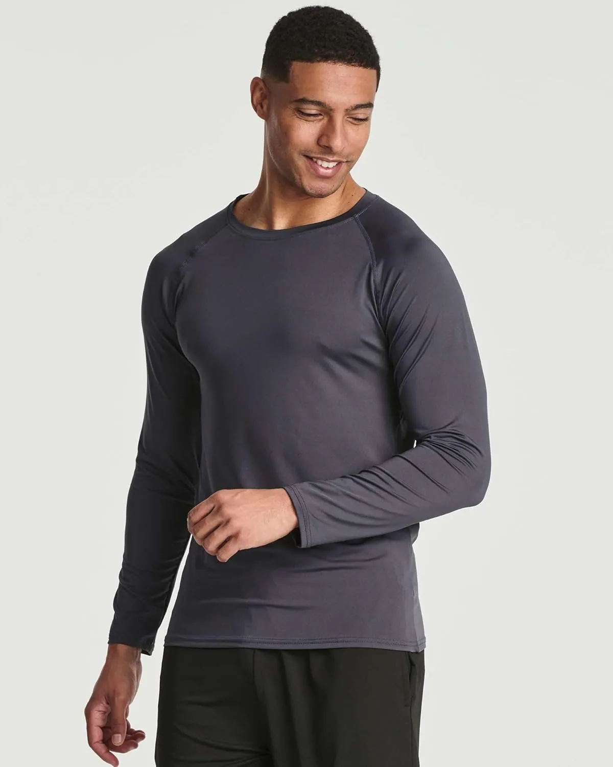 Real Essentials 4 Pack: Men's Compression Long-Sleeve T-Shirt Athletic Cold Weather Baselayer (Available in Big & Tall)