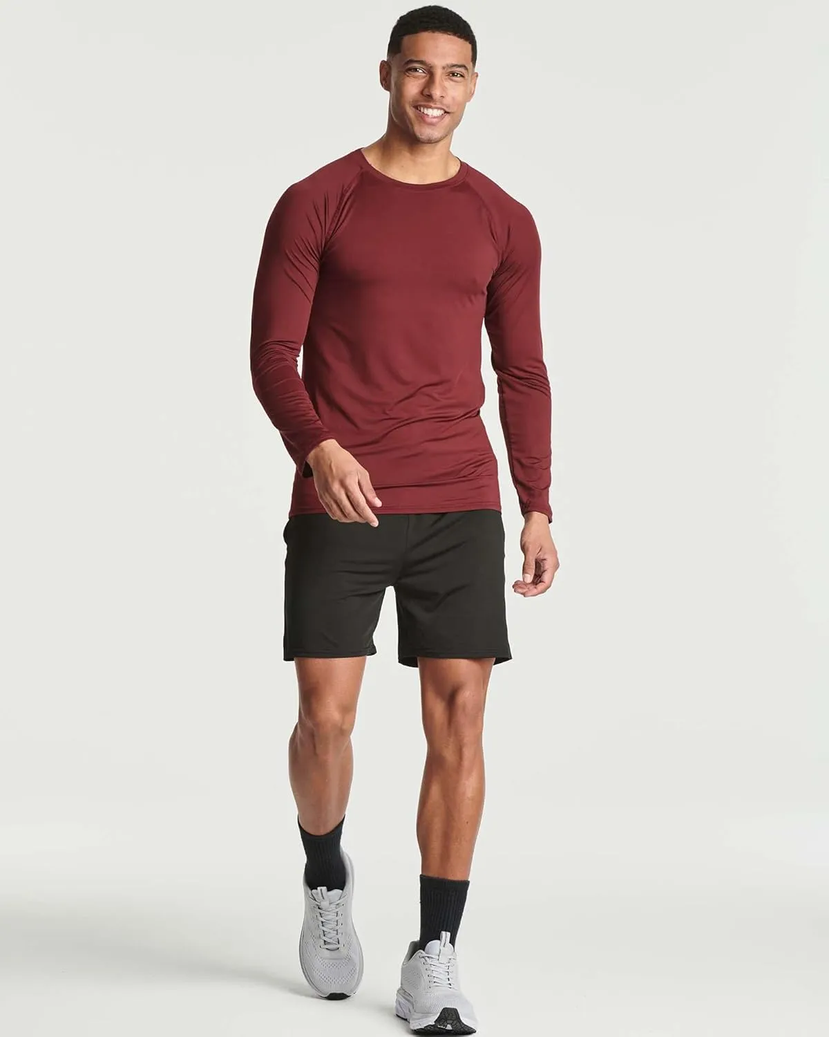 Real Essentials 4 Pack: Men's Compression Long-Sleeve T-Shirt Athletic Cold Weather Baselayer (Available in Big & Tall)