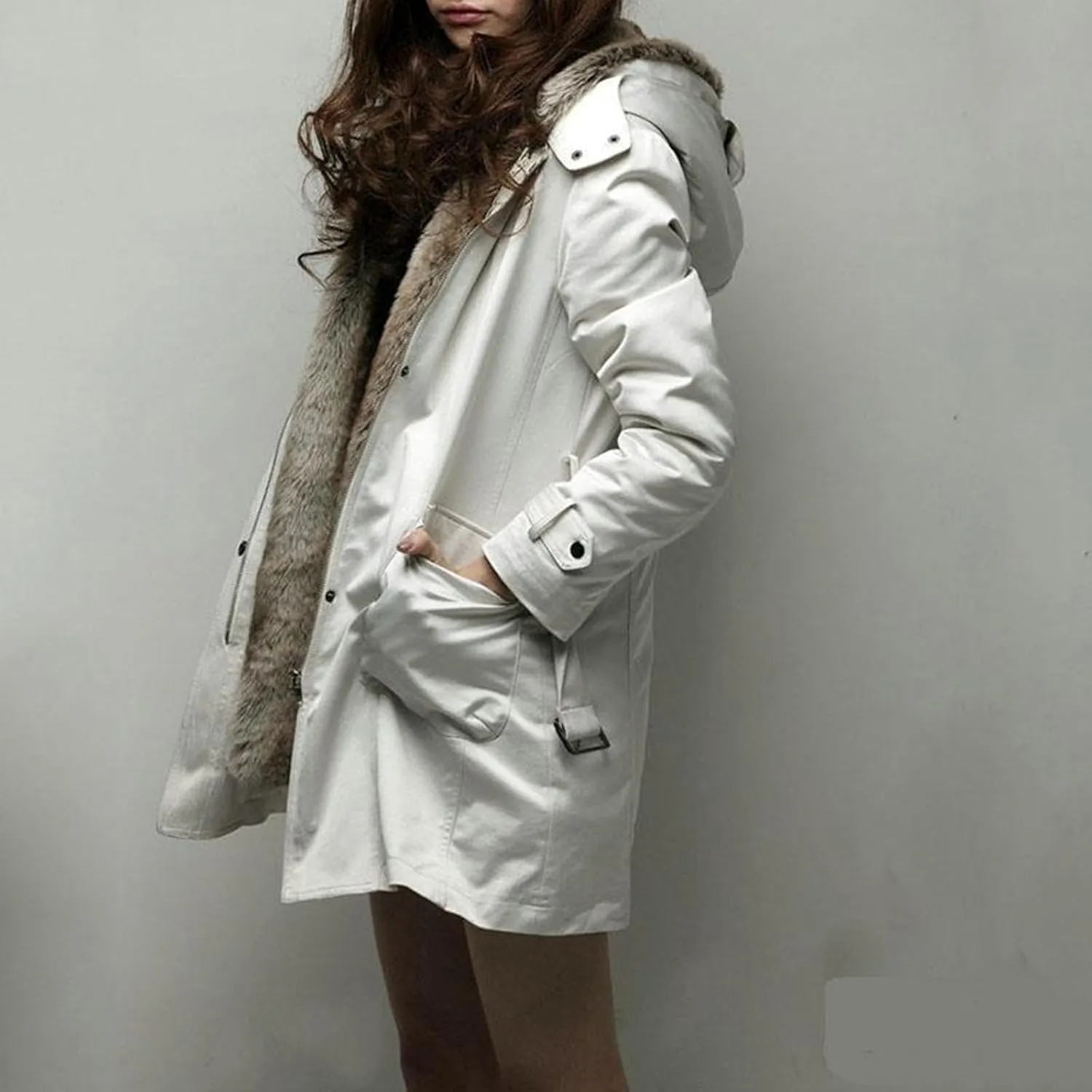 SACFOF Women's Thicken Fleece Sherpa Lined Parka Winter Warm Coat Hooded Faux Fur Down Jacket Puffer Overcoat