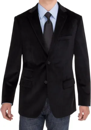 Salvatore Exte Men's Two Button Sport Coat Suit Jacket Modern Fit Velvet Blazer