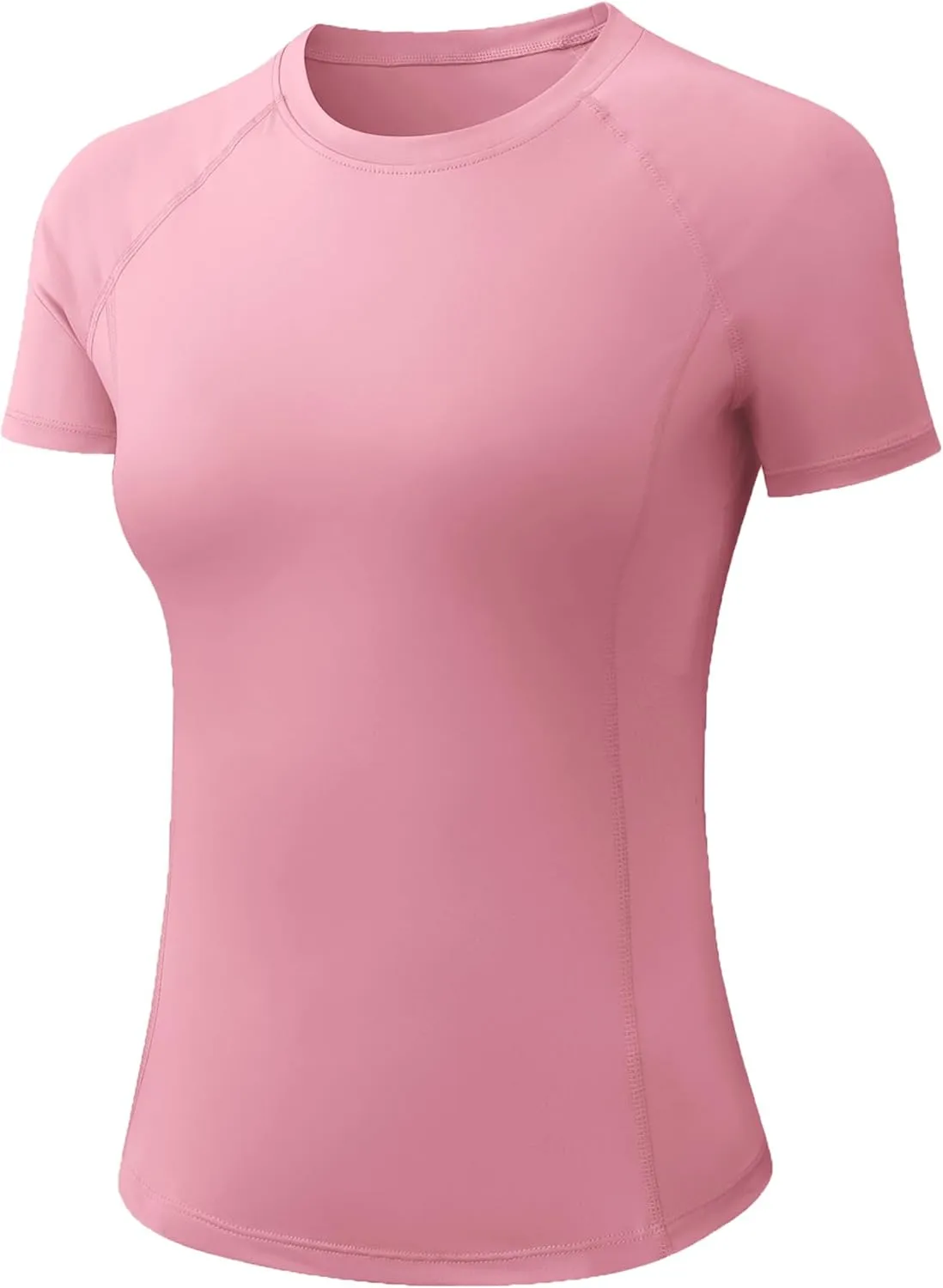 SPVISE Women's Compression Shirt Short Sleeve Workout Tops Athletic Baselayer Dry Fit Running Yoga Gym Basic T-Shirt Crewneck