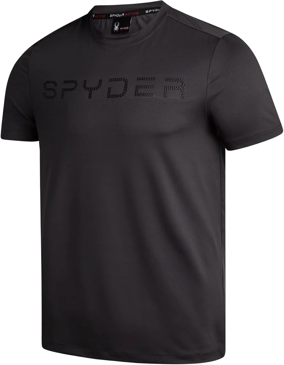 Spyder Men's Workout Shirt - Short Sleeve Quick Dry Moisture Wicking Jacquard Jersey Athletic Shirt (Sizes: S-XL)