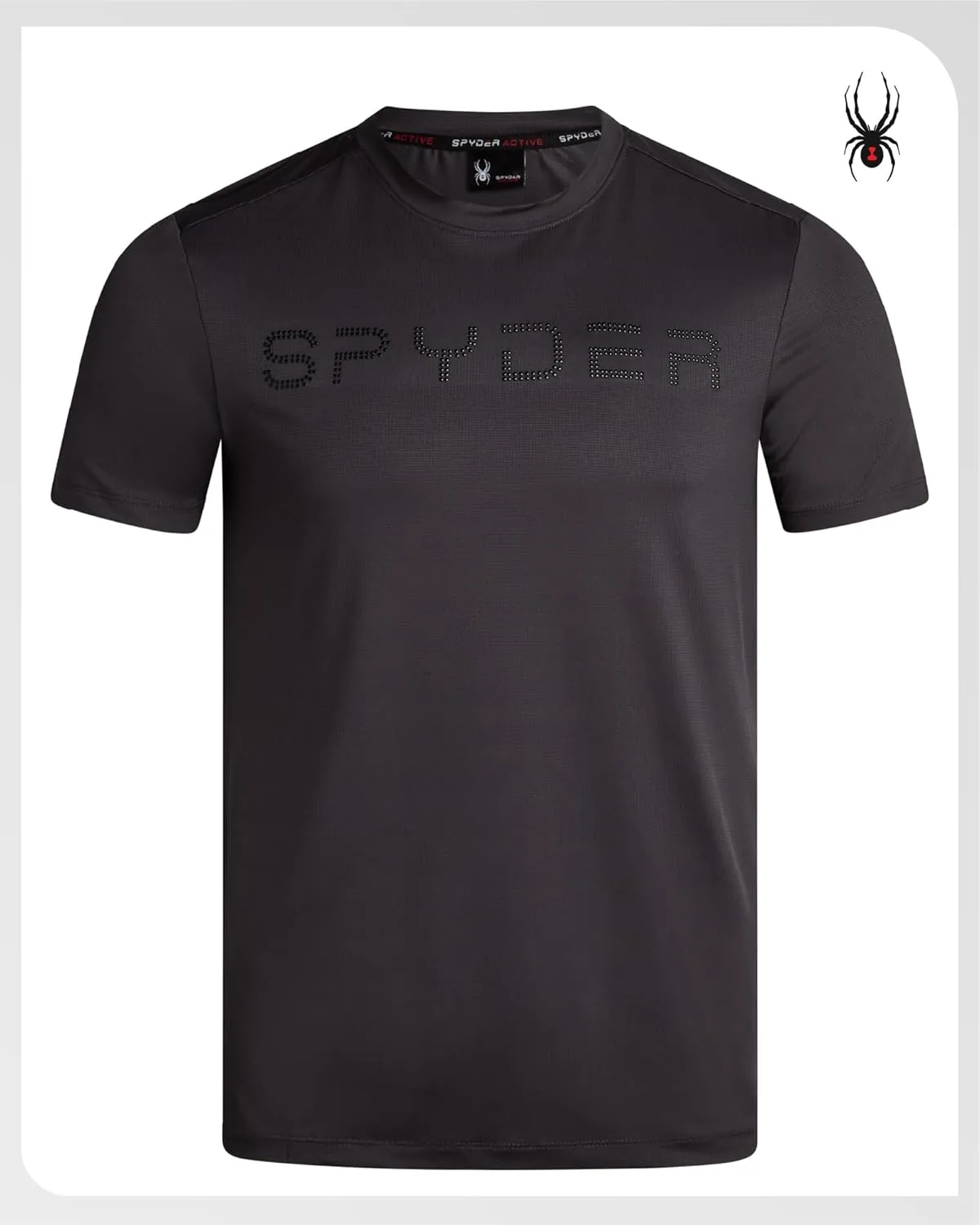 Spyder Men's Workout Shirt - Short Sleeve Quick Dry Moisture Wicking Jacquard Jersey Athletic Shirt (Sizes: S-XL)