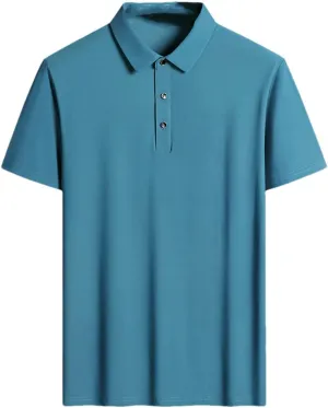 Summer Men Polo Shirt Classic Short Sleeve Tee Breathable Cooling Quick Dry Nylon Men Golf T-Shirt