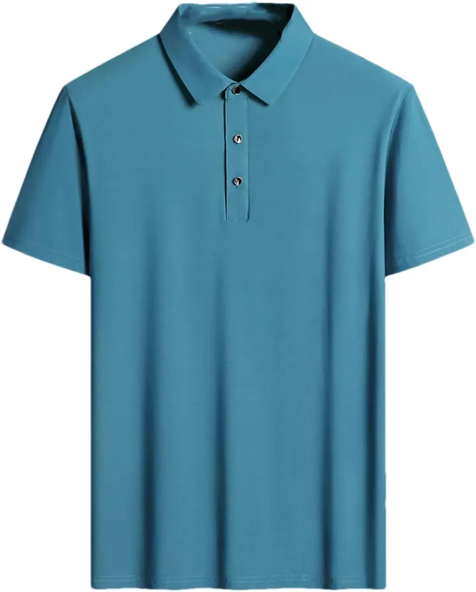Summer Men Polo Shirt Classic Short Sleeve Tee Breathable Cooling Quick Dry Nylon Men Golf T-Shirt
