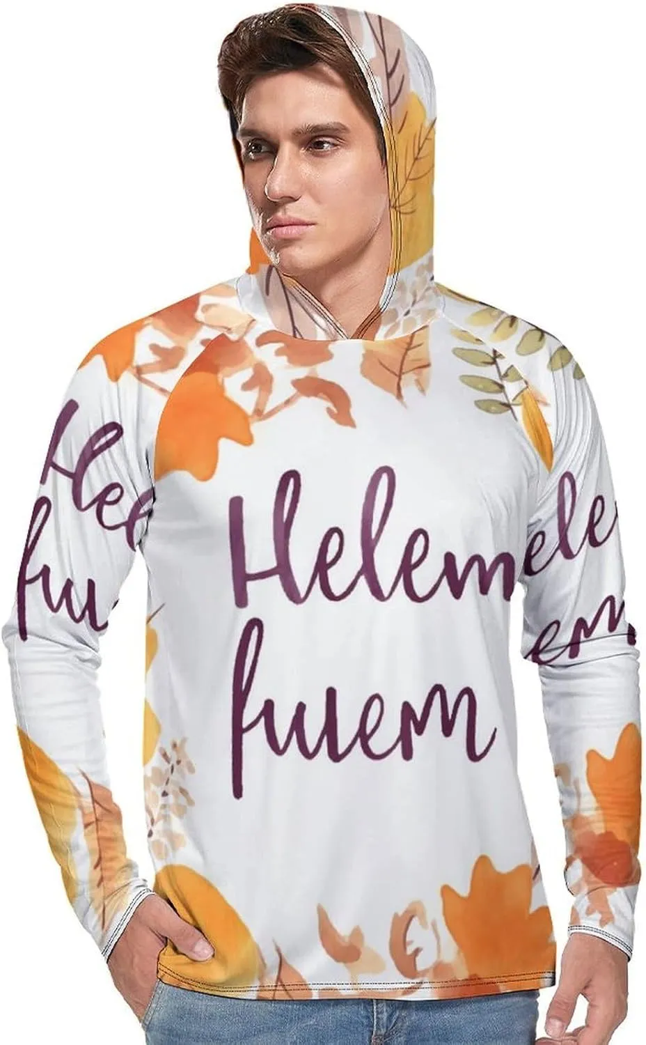 Sun Protection Shirt Long Sleeve Hoodie Hello Autumn Lightweight Rash Guard Quick Dry Sun Shirt for Outdoor