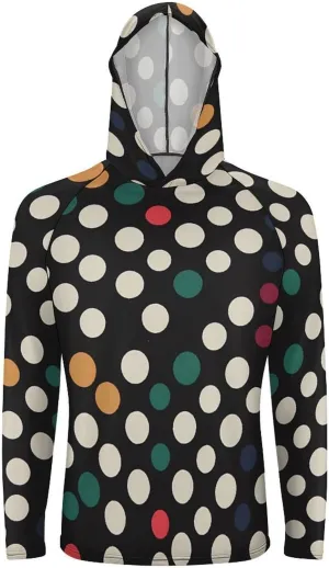 Sun Protection Shirt Long Sleeve Hoodie Polka Dot Lightweight Rash Guard Quick Dry Sun Shirt for Outdoor