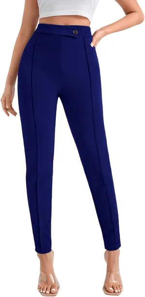 SweatyRocks Women's Pants Casual High Waist Skinny Leggings Stretchy Work Pants