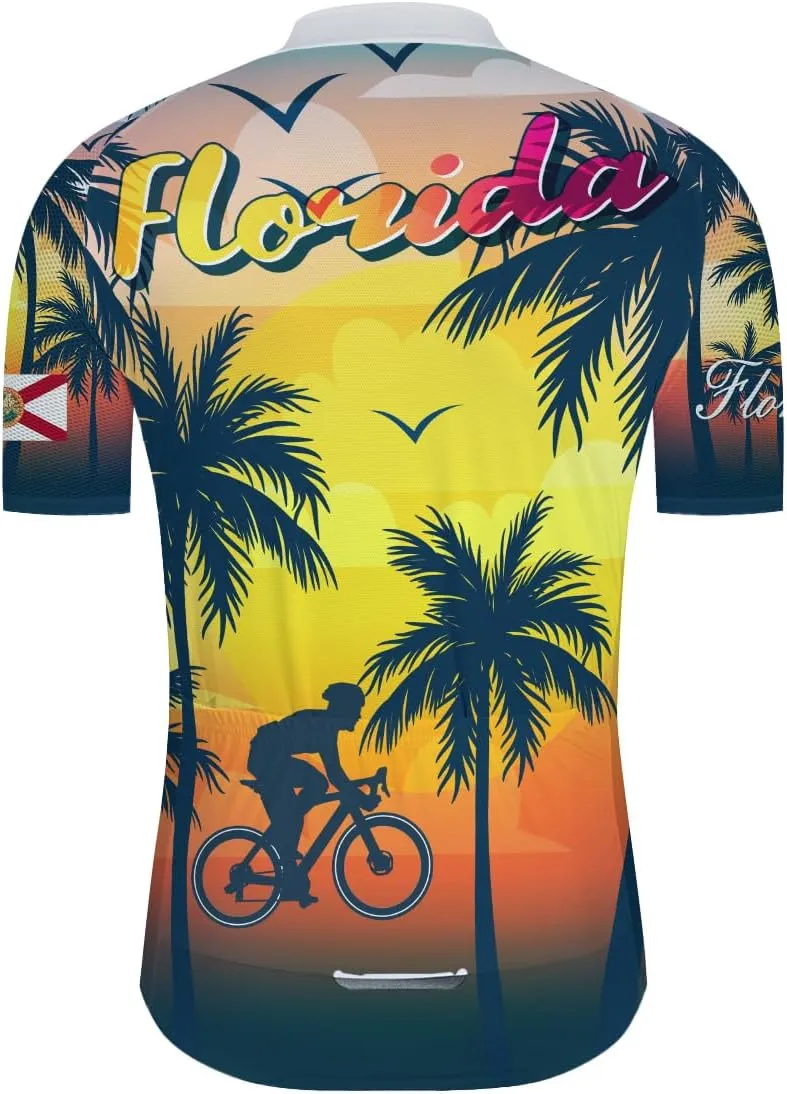 Texas Cycling Jersey Men's Texas State Cycling Shirt Flag Bike Short Sleeve Road Biking Wear Bicycle Shirt
