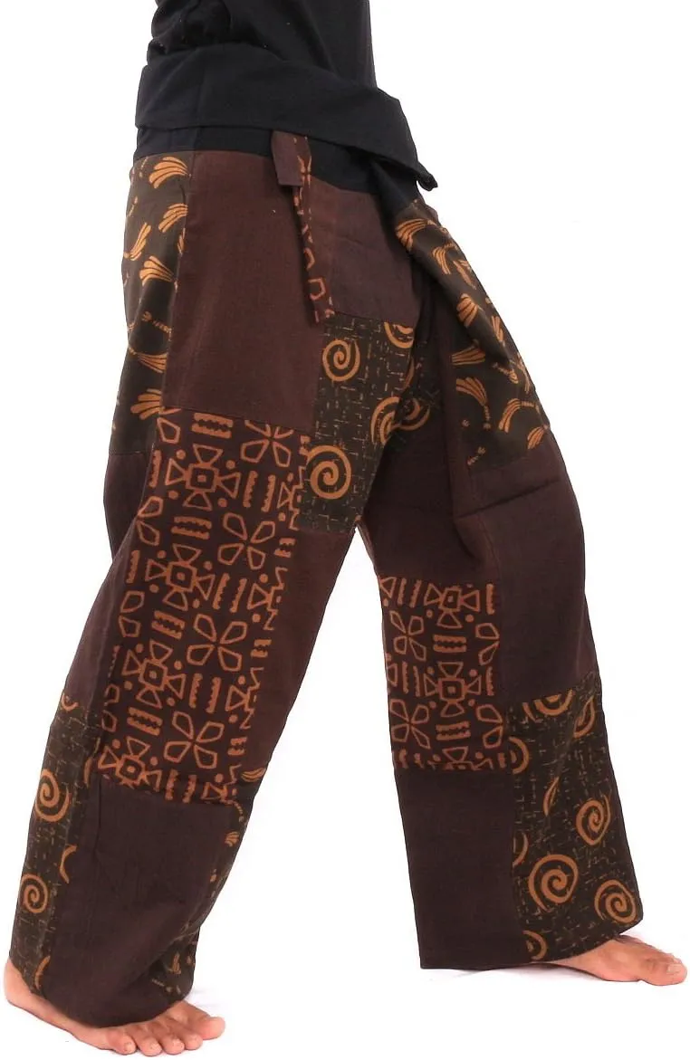 Thai Fisherman Pants Patchwork Cotton Traditional Wrap Pants