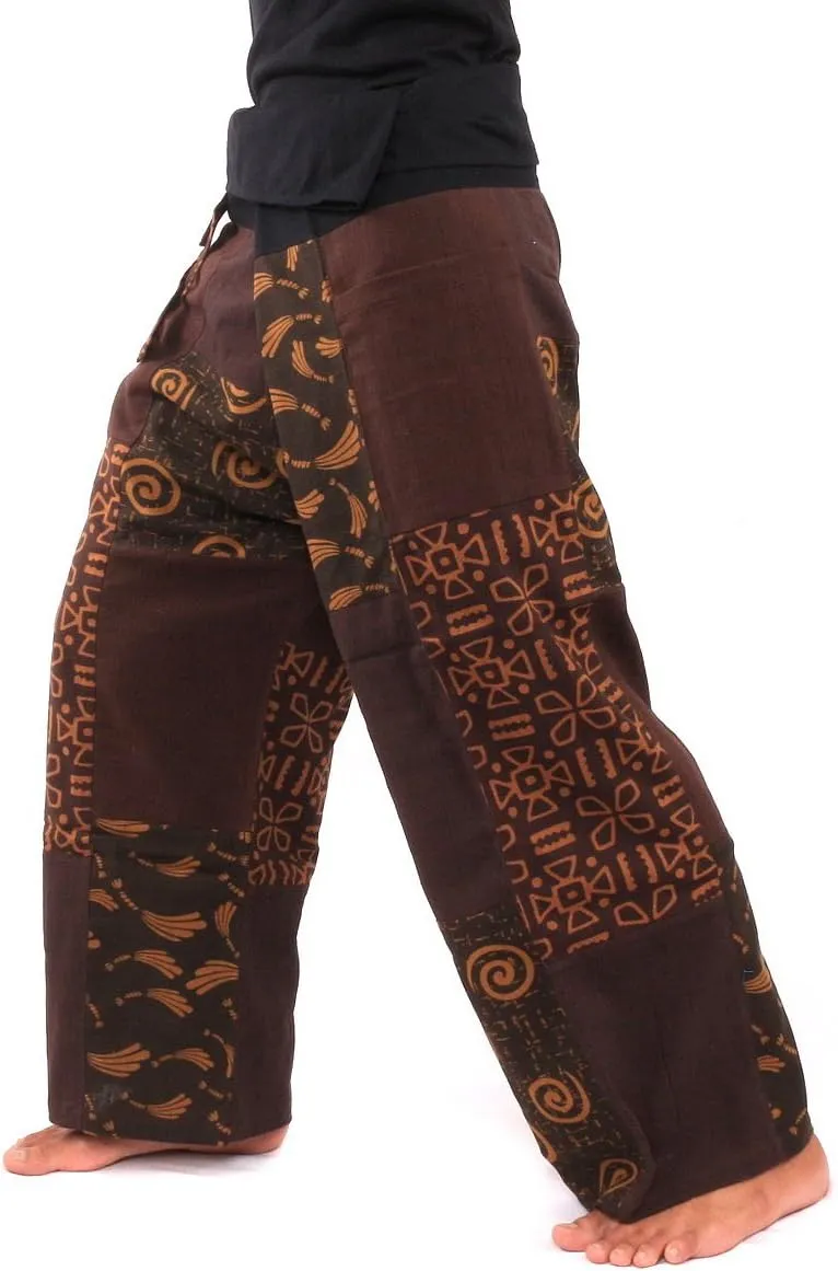 Thai Fisherman Pants Patchwork Cotton Traditional Wrap Pants