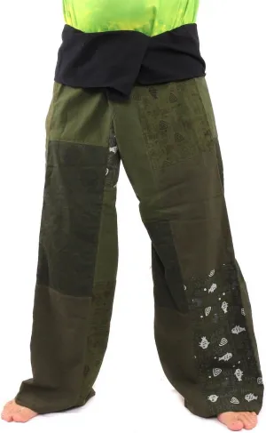Thai Fisherman Pants Patchwork Cotton Traditional Wrap Pants