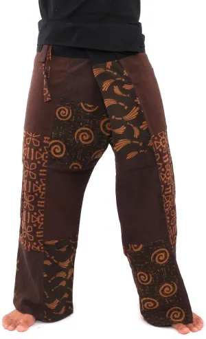 Thai Fisherman Pants Patchwork Cotton Traditional Wrap Pants