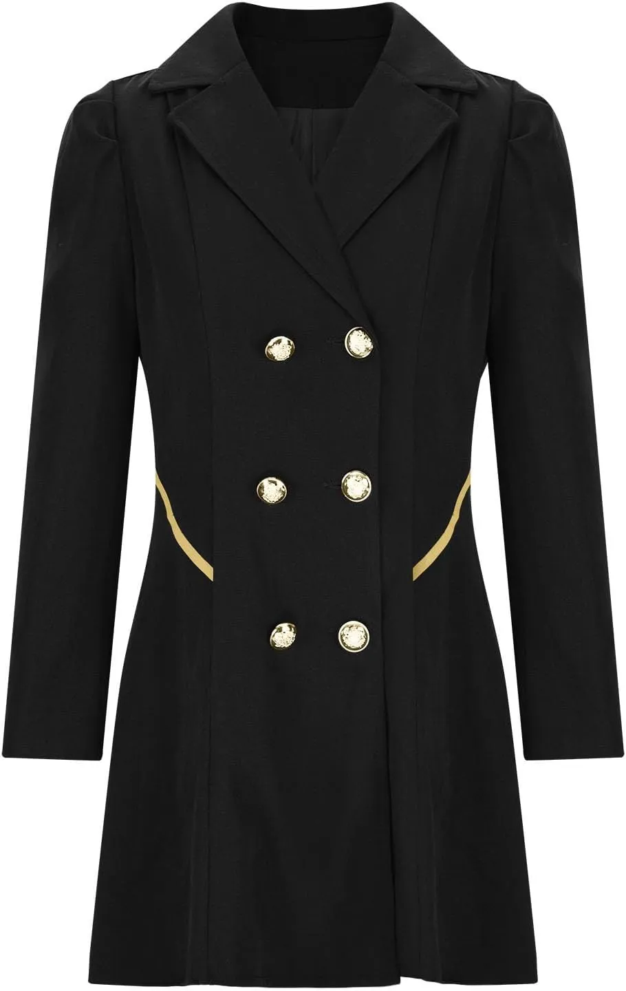 Trench Coats for Women 2024 Notched Lapel Collar Doubel-Breasted Dress Coats Fall Winter Wool Blend Pea Coat Jackets