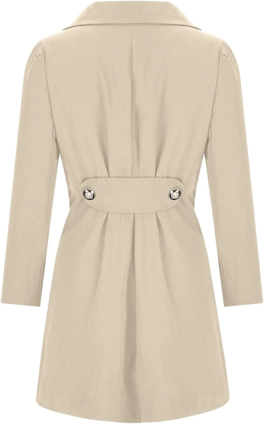 Trench Coats for Women 2024 Notched Lapel Collar Doubel-Breasted Dress Coats Fall Winter Wool Blend Pea Coat Jackets