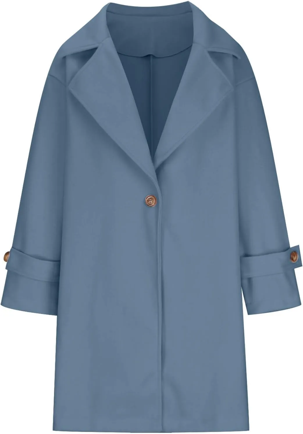 Trench Coats for Women 2024 Wool Blend Warm Winter Coats 2024 Casual Notch Lapel Single-Breasted Pea Coats