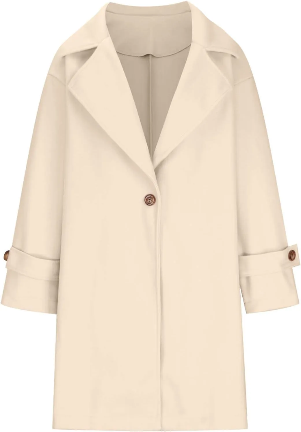 Trench Coats for Women 2024 Wool Blend Warm Winter Coats 2024 Casual Notch Lapel Single-Breasted Pea Coats