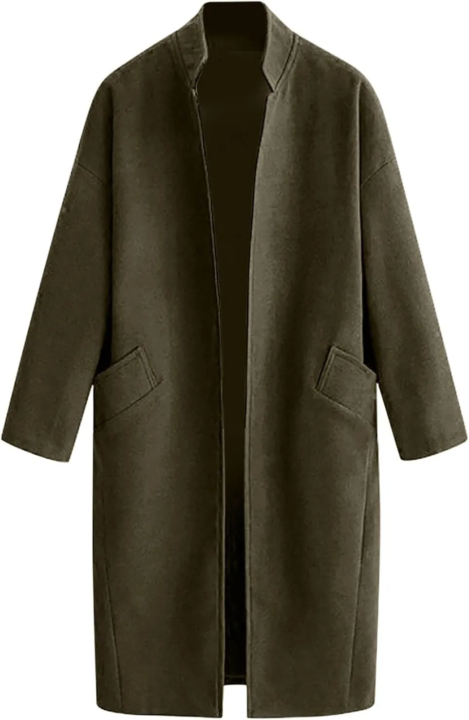 Trench Coats for Women Casual Long Trench Coat Winter Slim Fit Jackets Solid Windbreaker Outerwear with Pockets