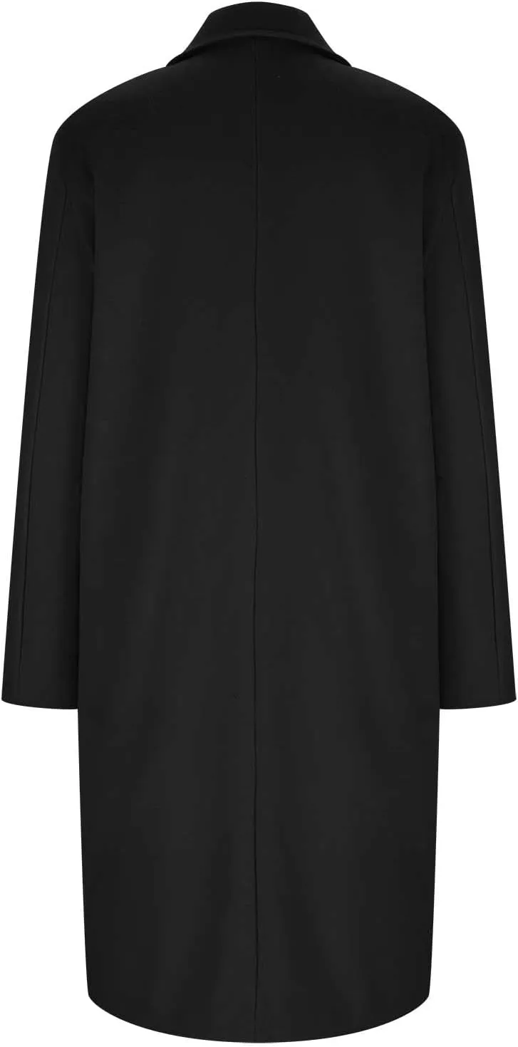 Trench Coats for Women Double Breasted Wool Blend Pea Coats Notched Lapel Collar Business Casual Long Jackets