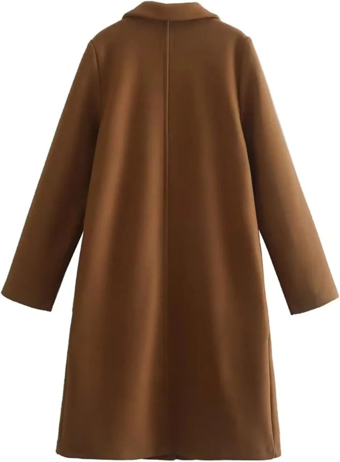 Trench Coats for Women, Elegant Mid Long Windproof Coat Winter Slim Jackets Windbreaker Solid Outerwear 2024