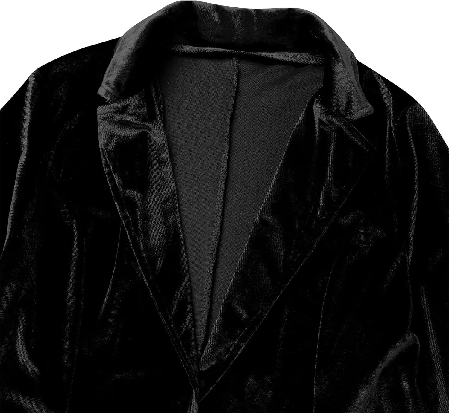 Velvet Blazer Jackets for Women Open Front Long Sleeve Lapel Collar Velvet Jacket Coat with Pockets