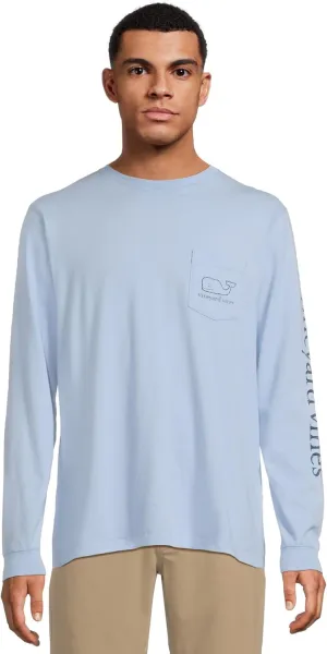 vineyard vines Men's Long Sleeve Vintage Whale Pocket T-Shirt