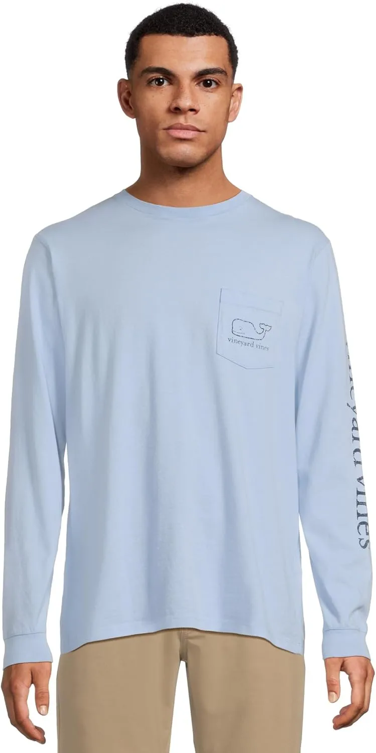 vineyard vines Men's Long Sleeve Vintage Whale Pocket T-Shirt