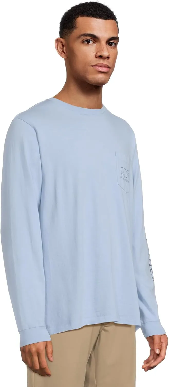 vineyard vines Men's Long Sleeve Vintage Whale Pocket T-Shirt