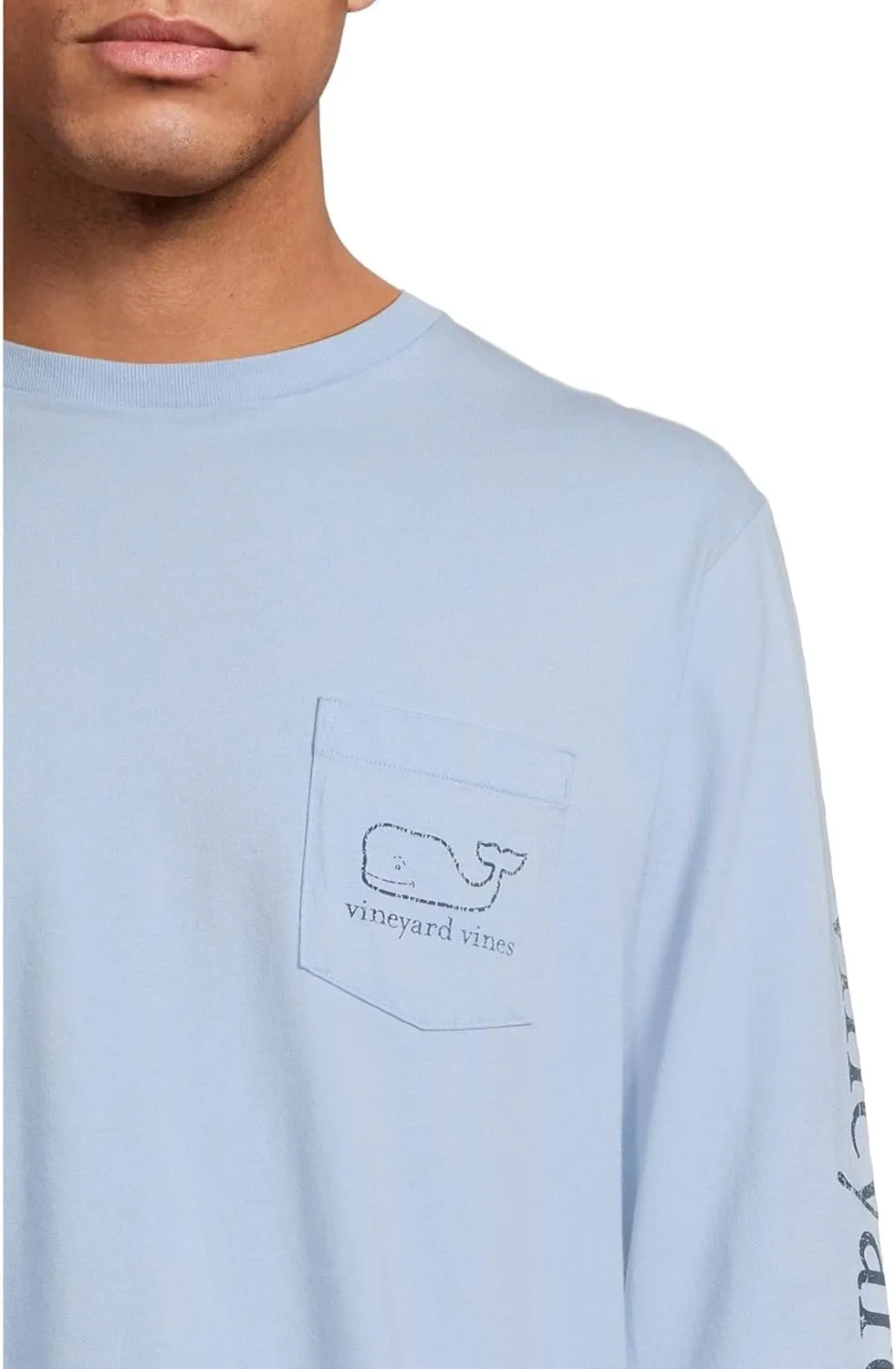 vineyard vines Men's Long Sleeve Vintage Whale Pocket T-Shirt