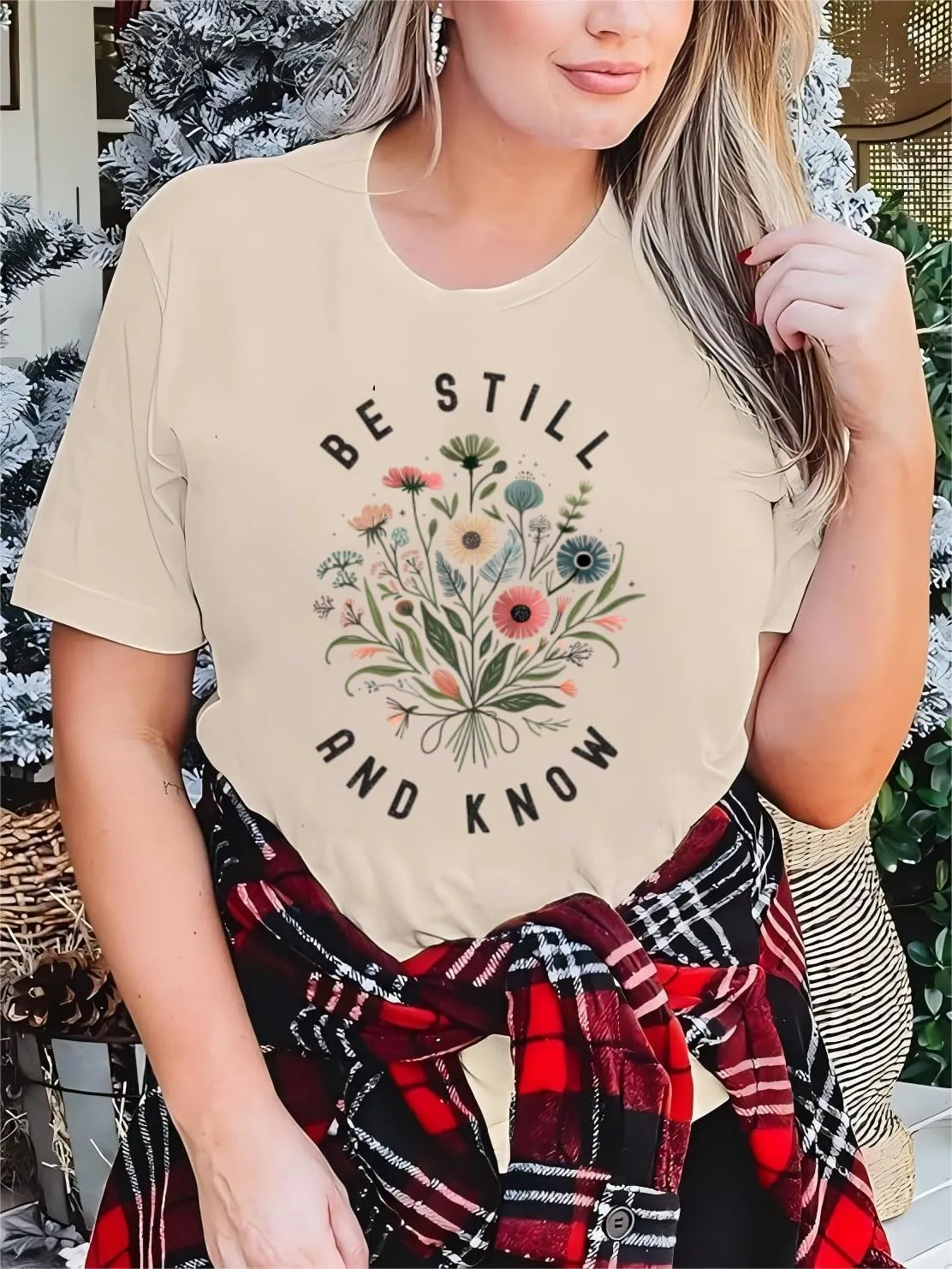 Vintage Wildflowers Graphic Shirt Women's Casual Holiday Short Sleeved T-Shirt Boho Floral Printed Tee Fall Tops