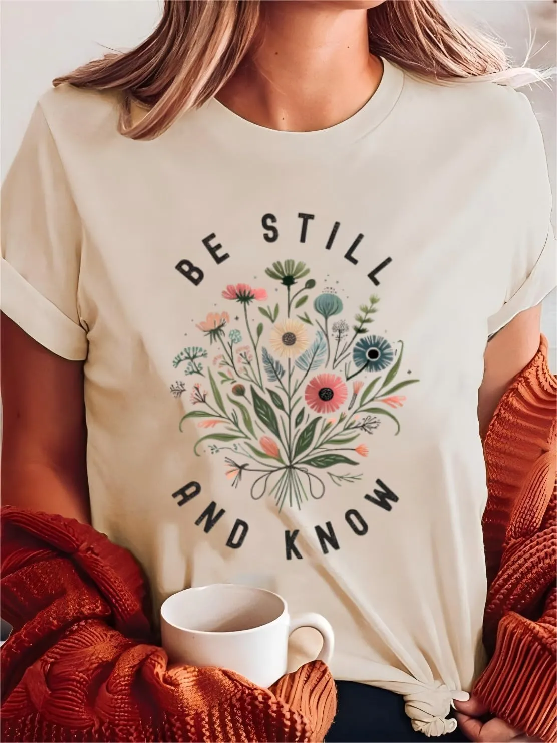 Vintage Wildflowers Graphic Shirt Women's Casual Holiday Short Sleeved T-Shirt Boho Floral Printed Tee Fall Tops