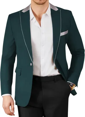WEEN CHARM Men's Lightweight Suit Jacket Slim Fit Blazer for Spring Summer Single Button Wedding Office Sport Coat