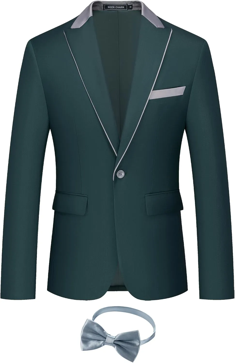 WEEN CHARM Men's Lightweight Suit Jacket Slim Fit Blazer for Spring Summer Single Button Wedding Office Sport Coat