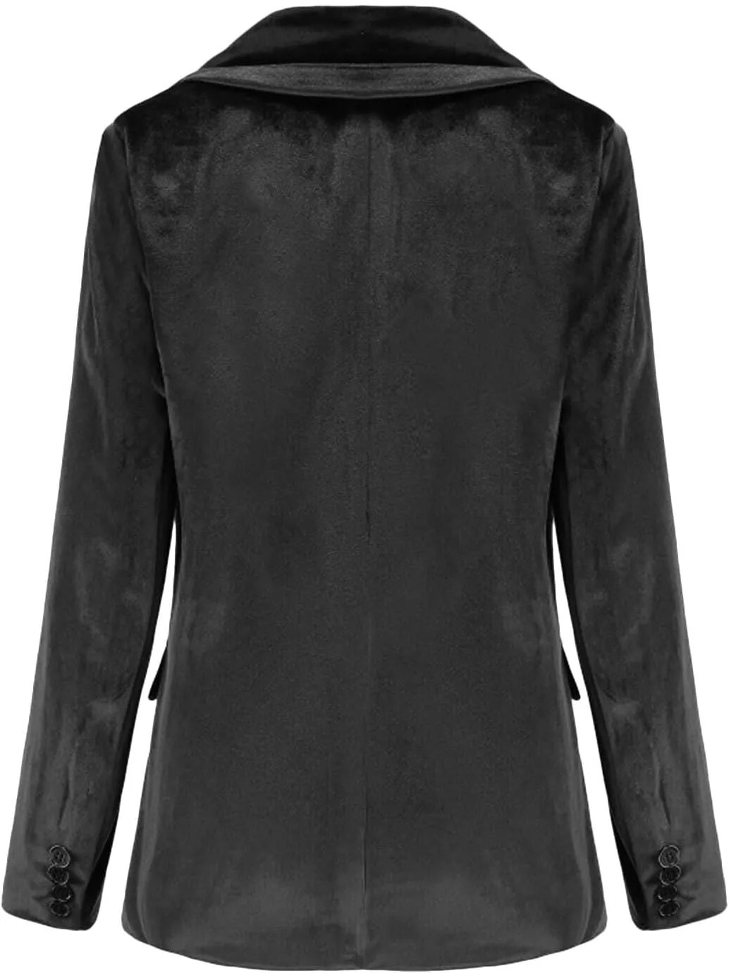 Wemaliyzd Womens Velvet Jacket Slim Fit 1 Button Blazer Office Lady