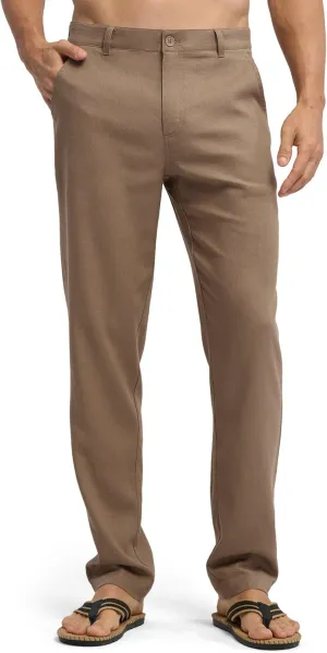 Willit Men's Linen Pants Casual Linen Dress Pants Beach Summer Lightweight Trousers 28" 30" 32"