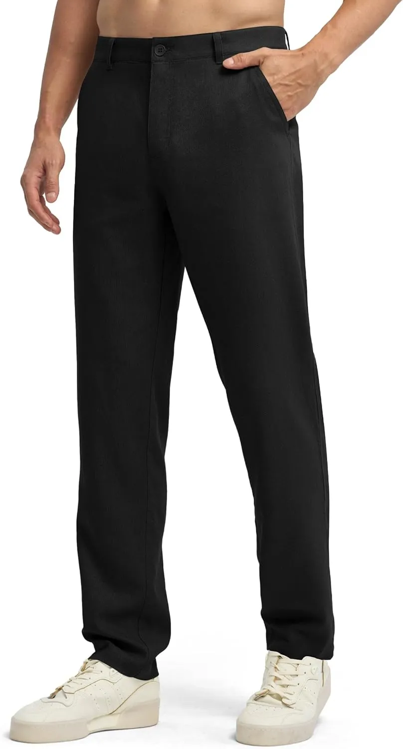 Willit Men's Linen Pants Casual Linen Dress Pants Beach Summer Lightweight Trousers 28" 30" 32"