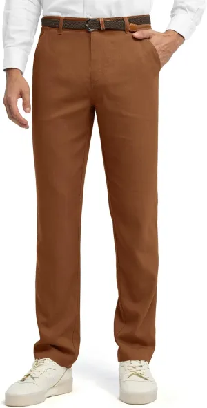 Willit Men's Linen Pants Casual Linen Dress Pants Beach Summer Lightweight Trousers 28" 30" 32"