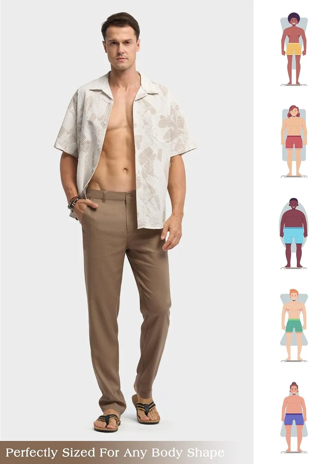 Willit Men's Linen Pants Casual Linen Dress Pants Beach Summer Lightweight Trousers 28" 30" 32"