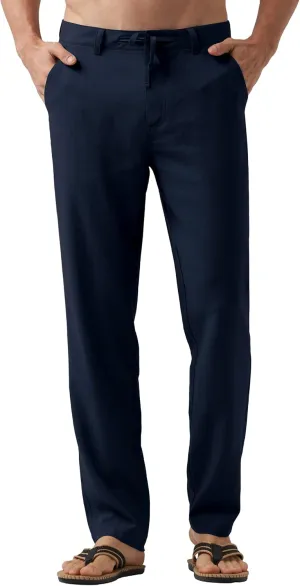 Willit Men's Linen Pants Casual Linen Dress Pants Drawstring Beach Summer Lightweight Trousers 29" 30" 32"