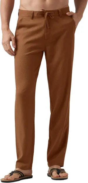 Willit Men's Linen Pants Casual Linen Dress Pants Drawstring Beach Summer Lightweight Trousers 29" 30" 32"