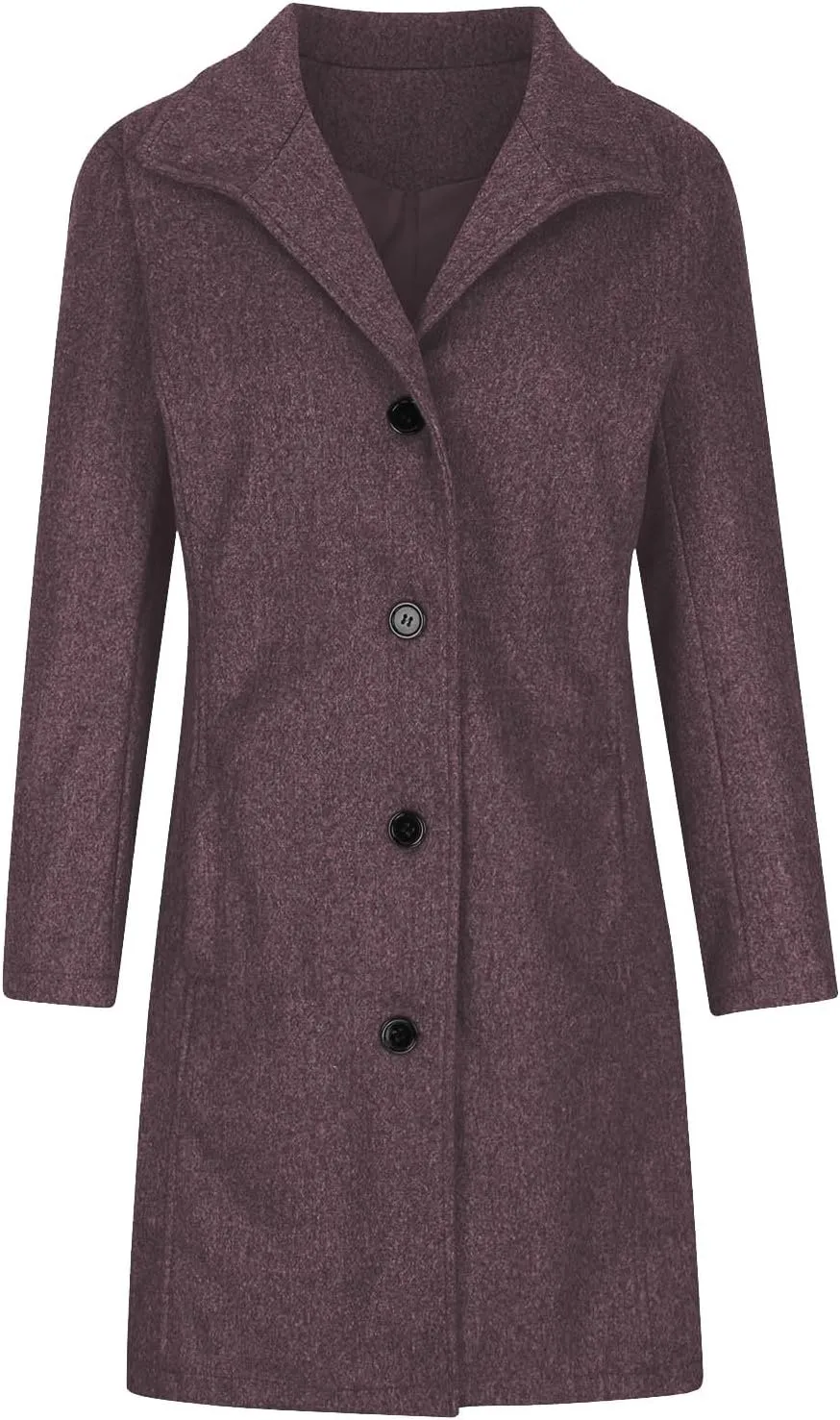 Winter Coats For Women Wool Blend Coat Fashion Button Lapel Solid Color Peacoat Fall Casual Going Out Long Overcoat