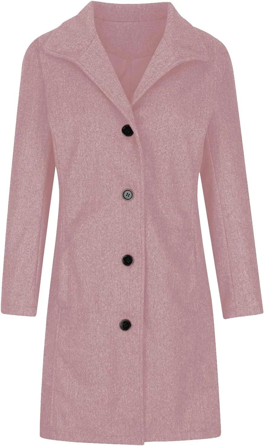 Winter Coats For Women Wool Blend Coat Fashion Button Lapel Solid Color Peacoat Fall Casual Going Out Long Overcoat