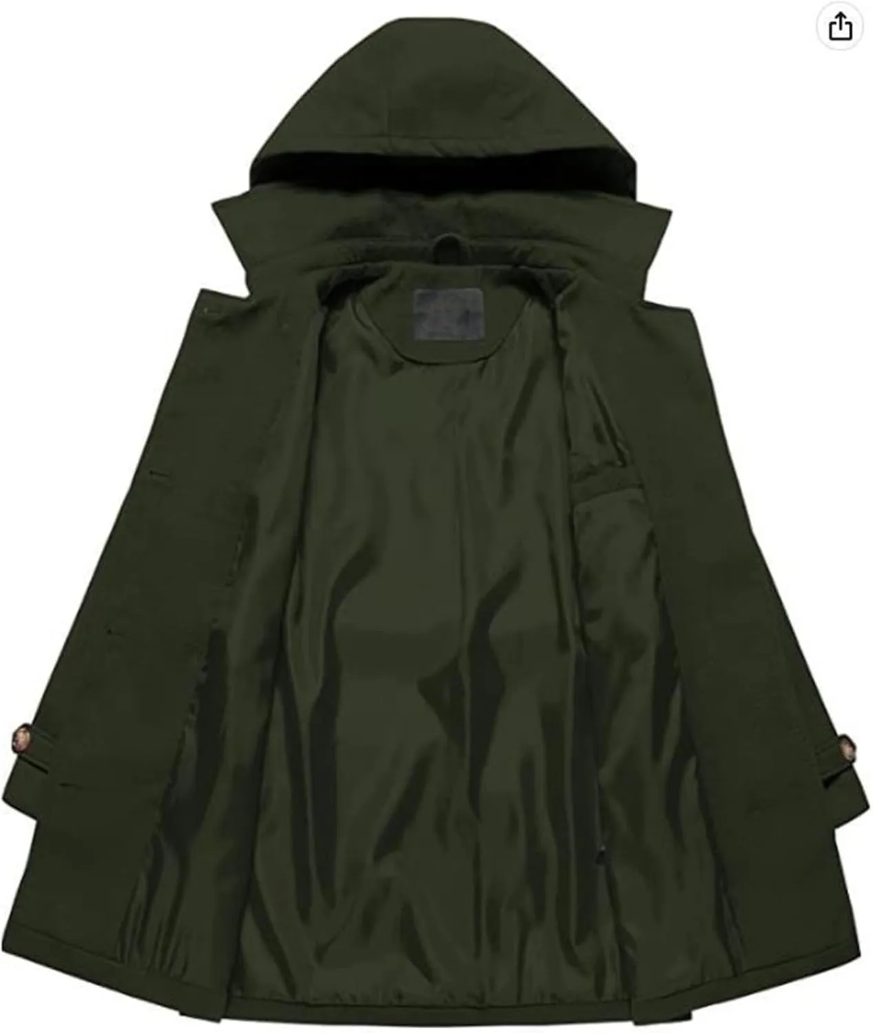 Winter Trench Coat for Women Casual Notched Lapel Collar Overcoat Wool Blend Pea Coat Long Jacket Outerwear