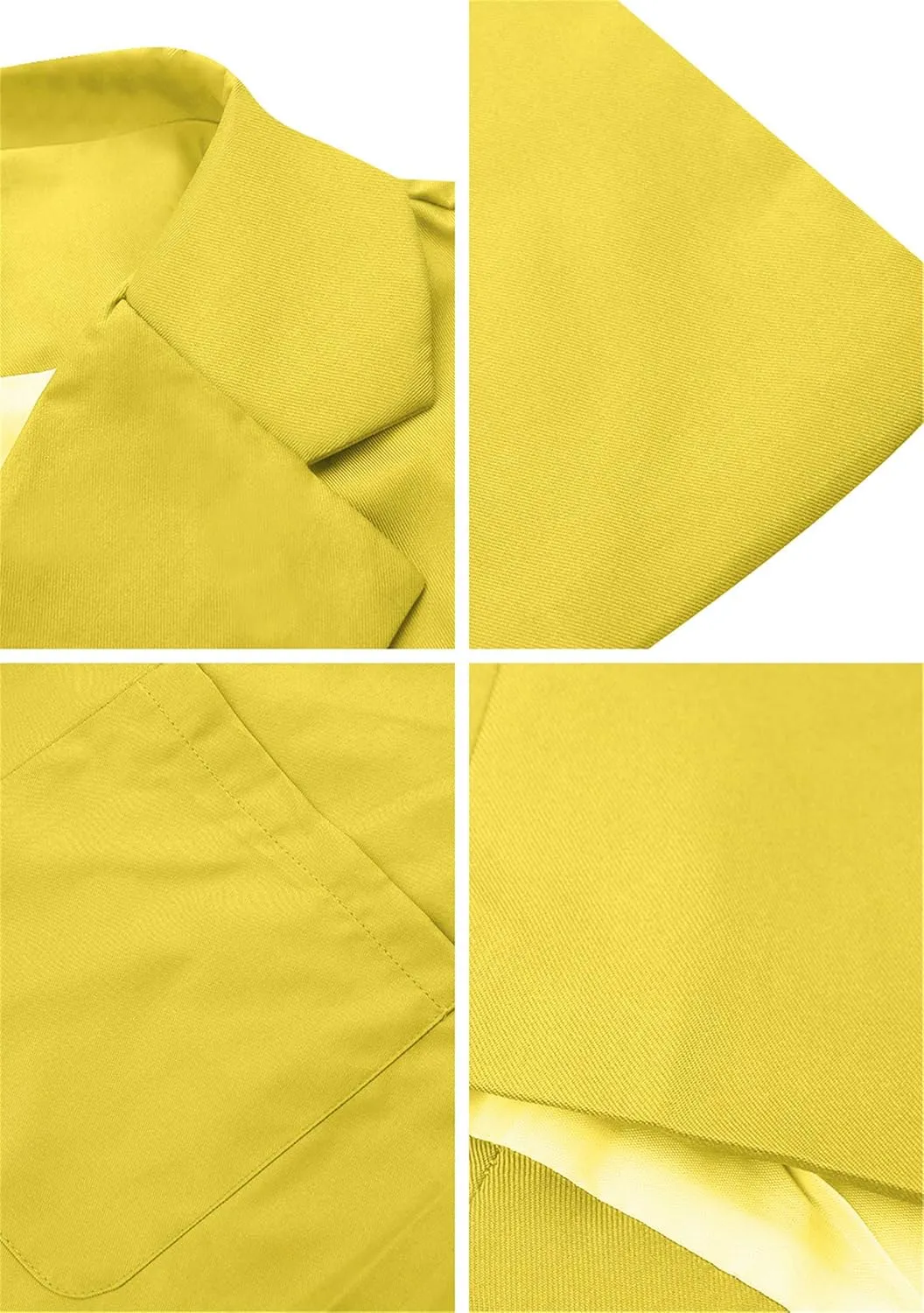 WIWIQS Women Blazer Lapel Solid Color Casual Loose Office Coat with Pockets Long Sleeve Slim Work Jacket