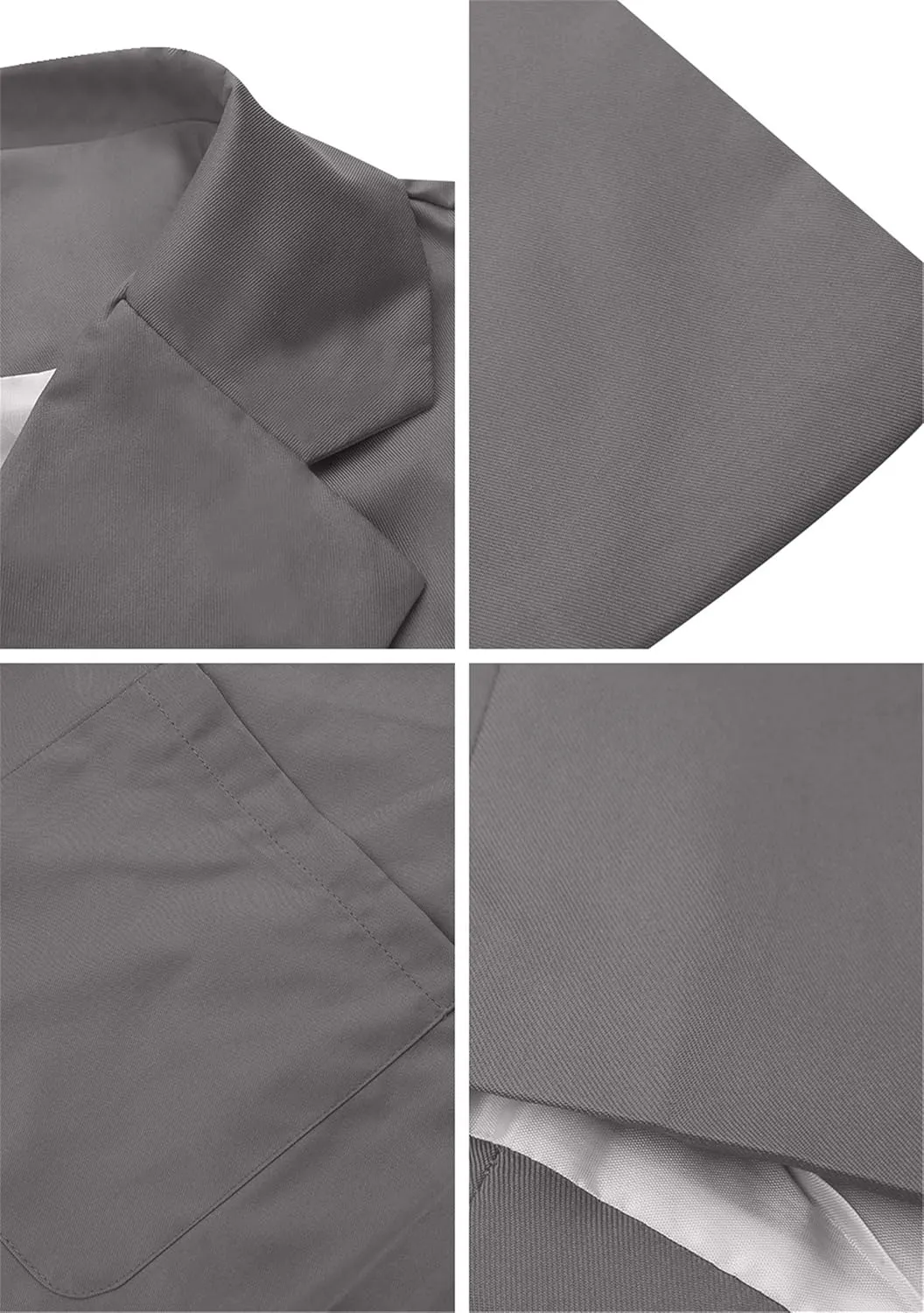 WIWIQS Women Blazer Lapel Solid Color Casual Loose Office Coat with Pockets Long Sleeve Slim Work Jacket